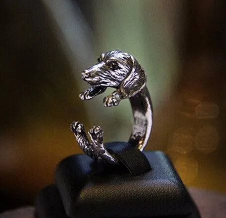 3D Dachshund Dog Wrap Adjustable Ring