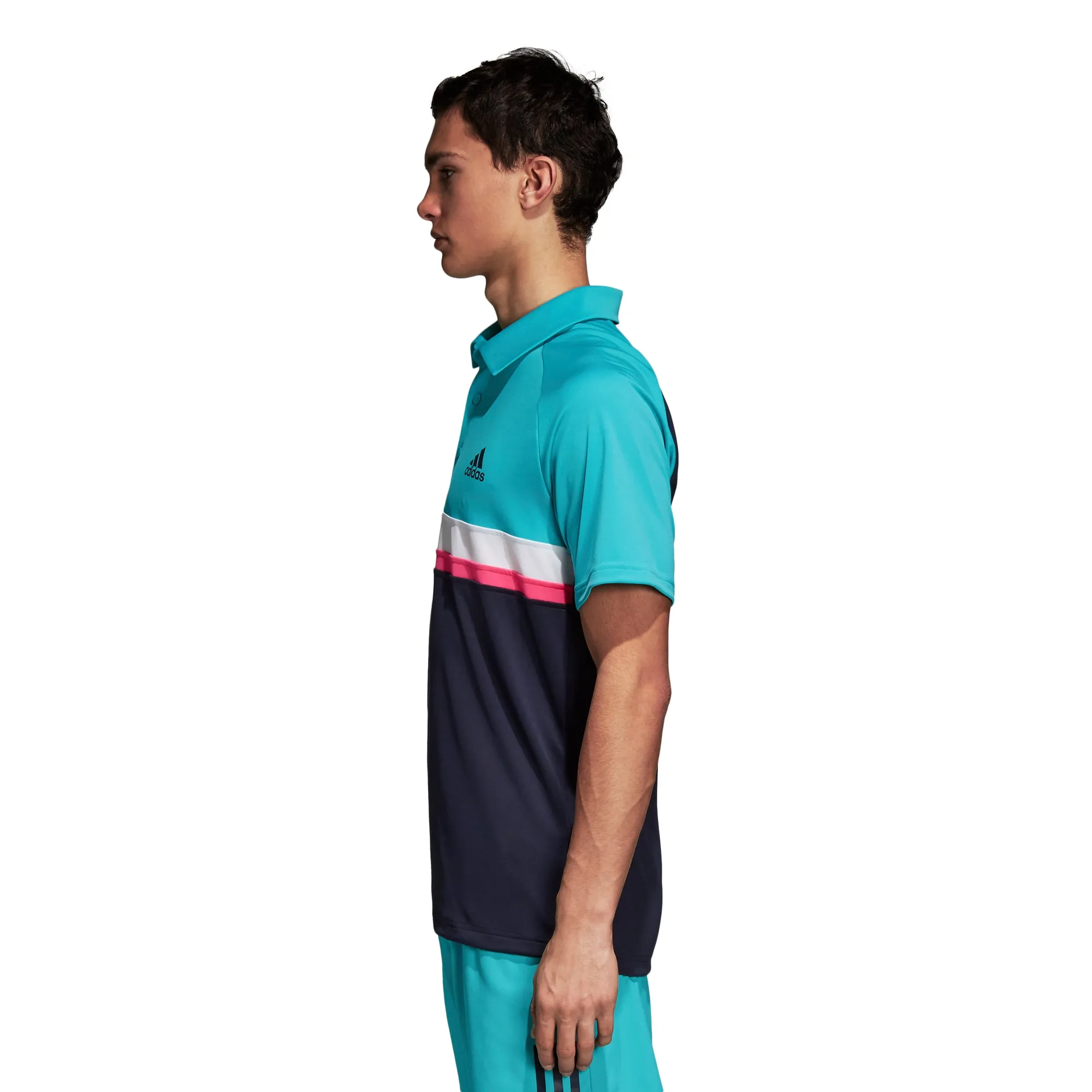 adidas Men's Polo Club - Color Block in Hi-Res Aqua - D98739