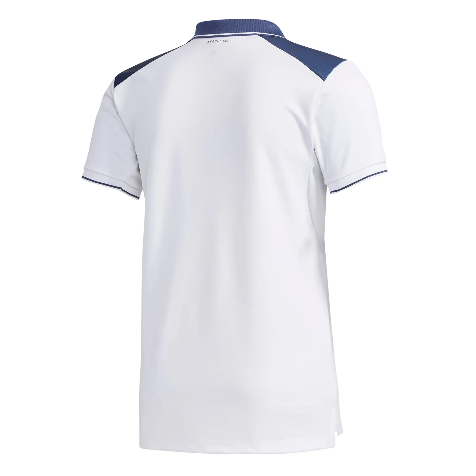 adidas Men's Polo Colorblock Pique in White/Tech Indigo - FN1452