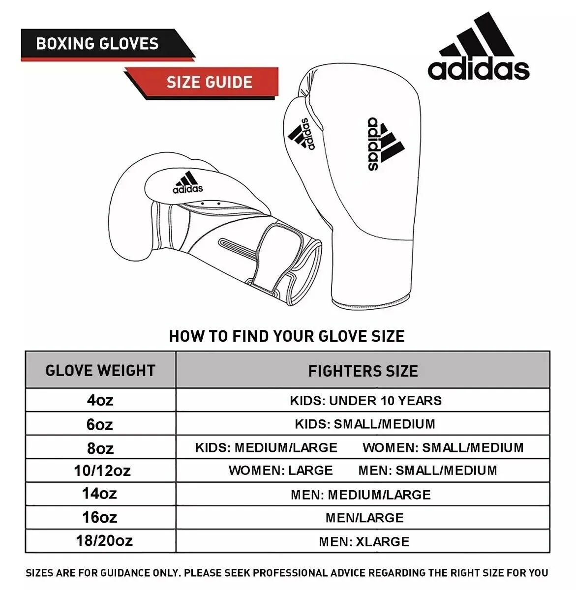 adidas Pro Boxing Gloves - Leather Sparring - Adispeed