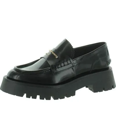 Alexander Wang Carter Lug Loafer Womens Patent Leather Logo Loafers