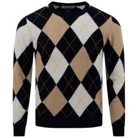 All Over Iconic Argyle Knit Navy/Camel - SS23