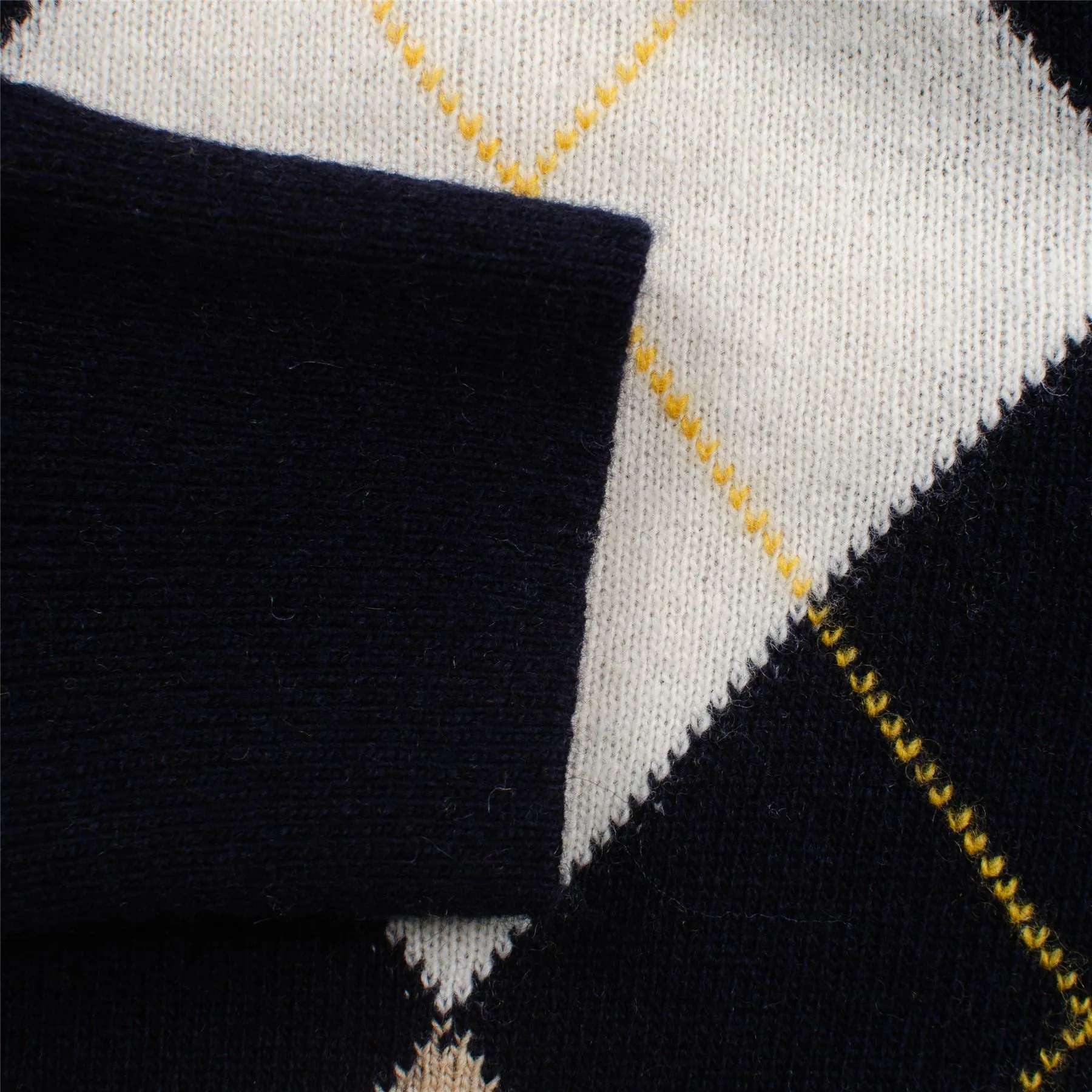 All Over Iconic Argyle Knit Navy/Camel - SS23