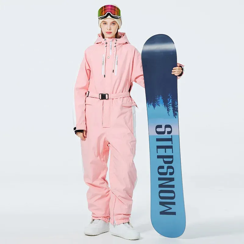 Ashore Ski Shop Windproof Veneer Outdoor Ski Suit Jumpsuit for Men and Women