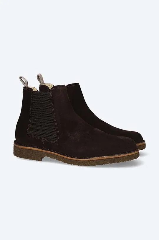 Astorflex suede chelsea boots BRIDGEFLEX.005 women's brown color