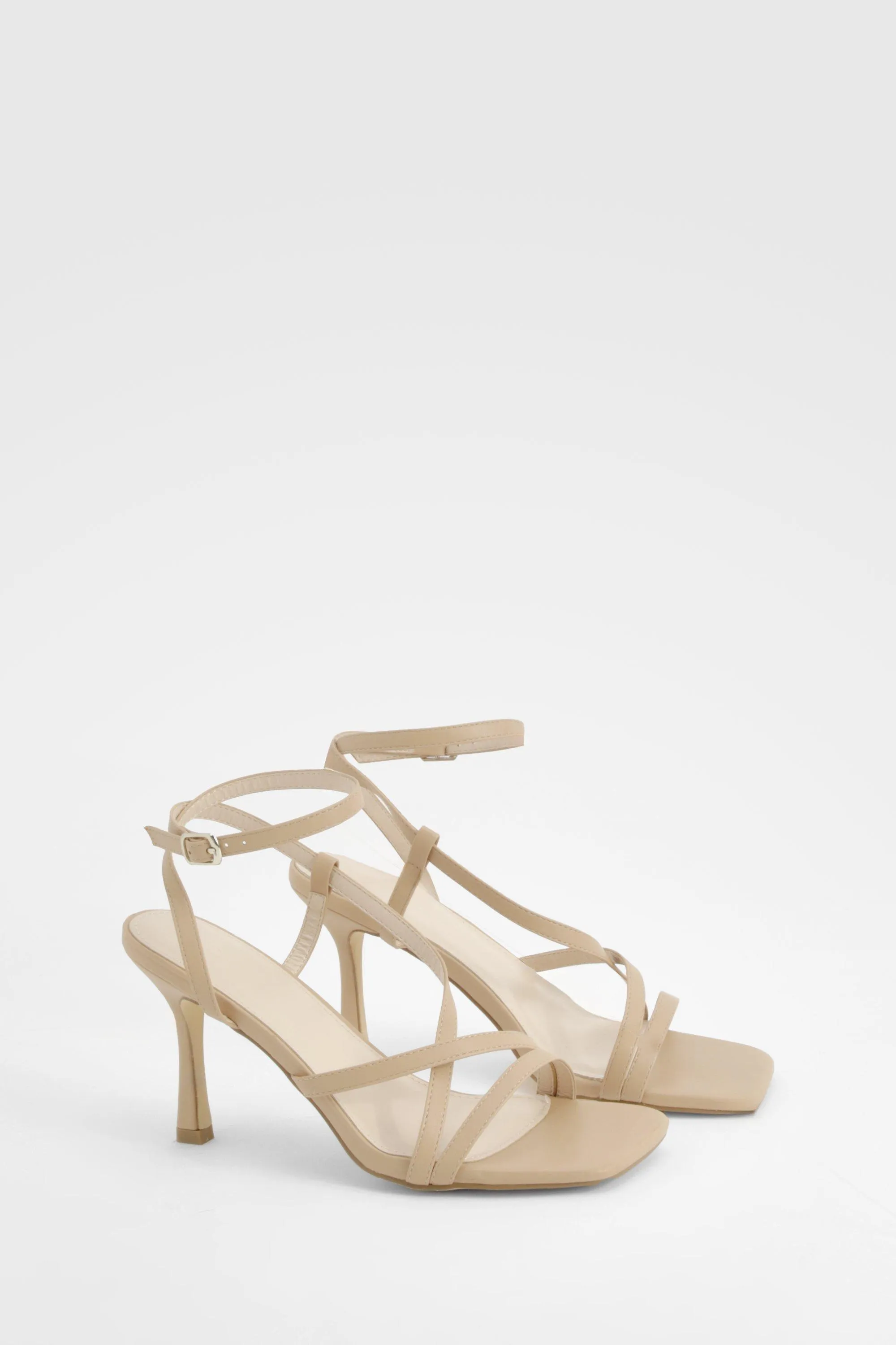 Asymmetric Strappy Cross Over Heels