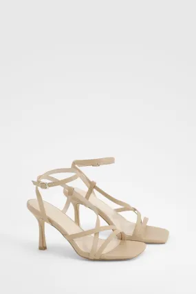 Asymmetric Strappy Cross Over Heels