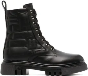 Baldinini embossed-effect combat boots Black