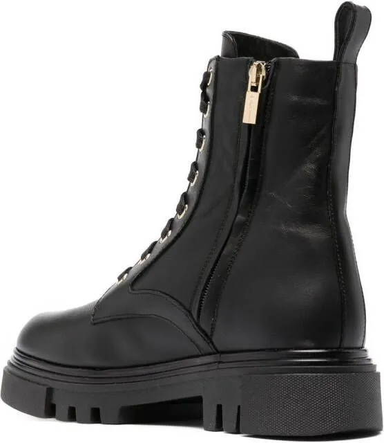 Baldinini embossed-effect combat boots Black