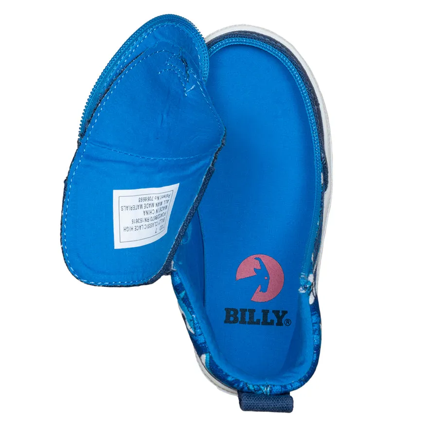 Billy Boys Toddler Hightop Zip Up Sneakers- Blue Shark