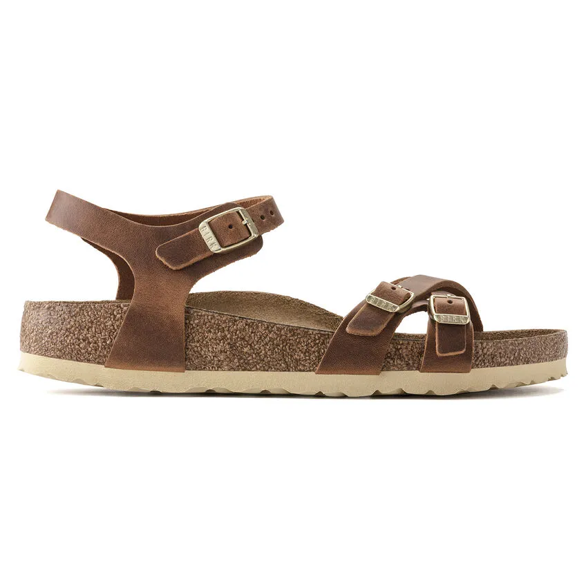 Birkenstock Women’s Kumba Oiled Leather Sandals-Cognac