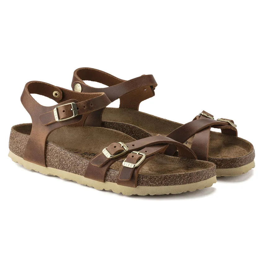 Birkenstock Women’s Kumba Oiled Leather Sandals-Cognac