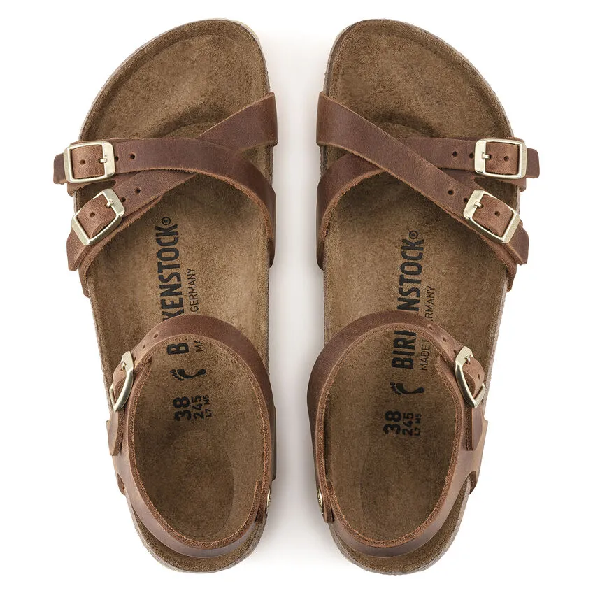 Birkenstock Women’s Kumba Oiled Leather Sandals-Cognac