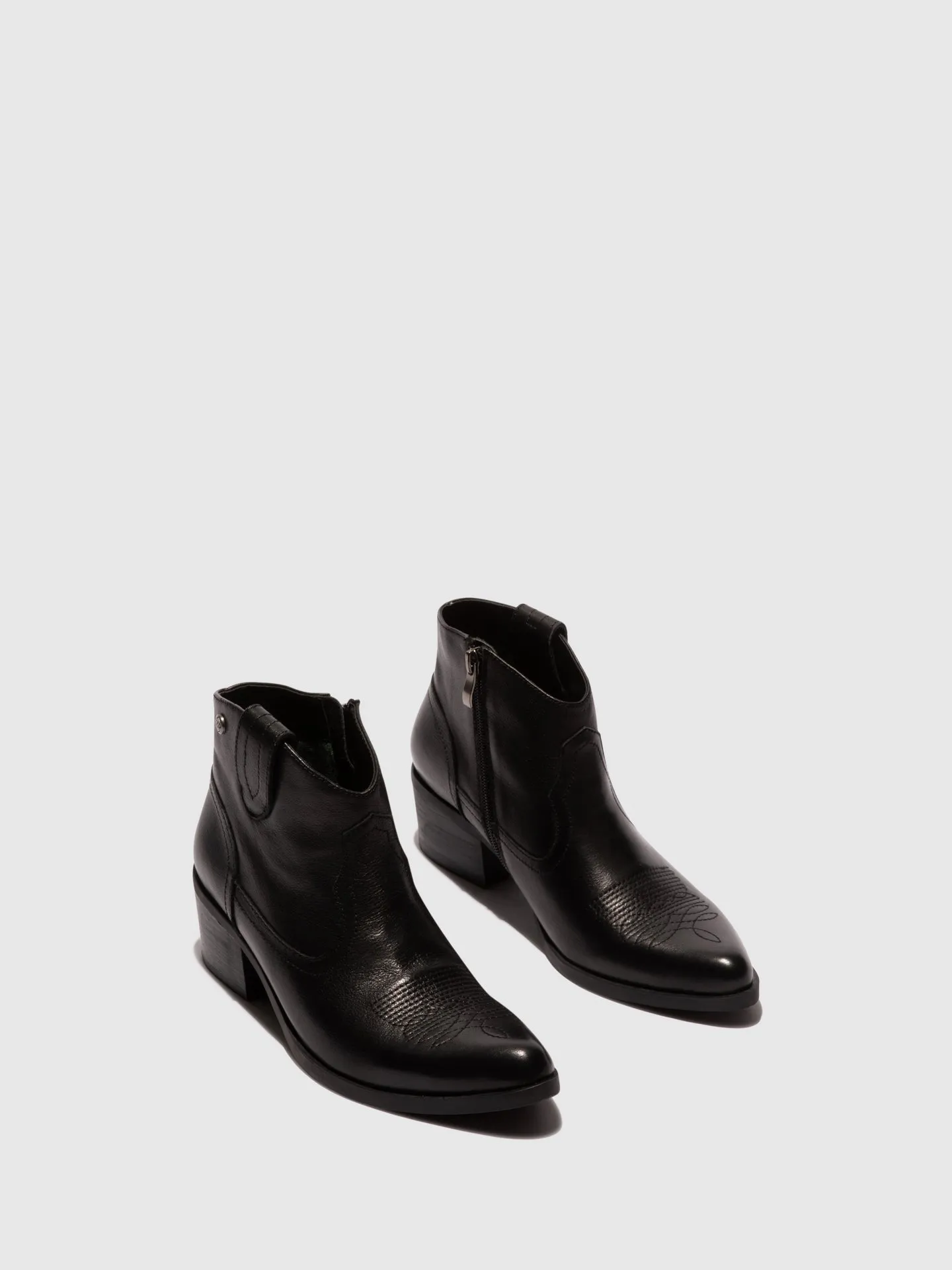 Black Cowboy Ankle Boots