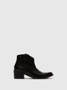 Black Cowboy Ankle Boots