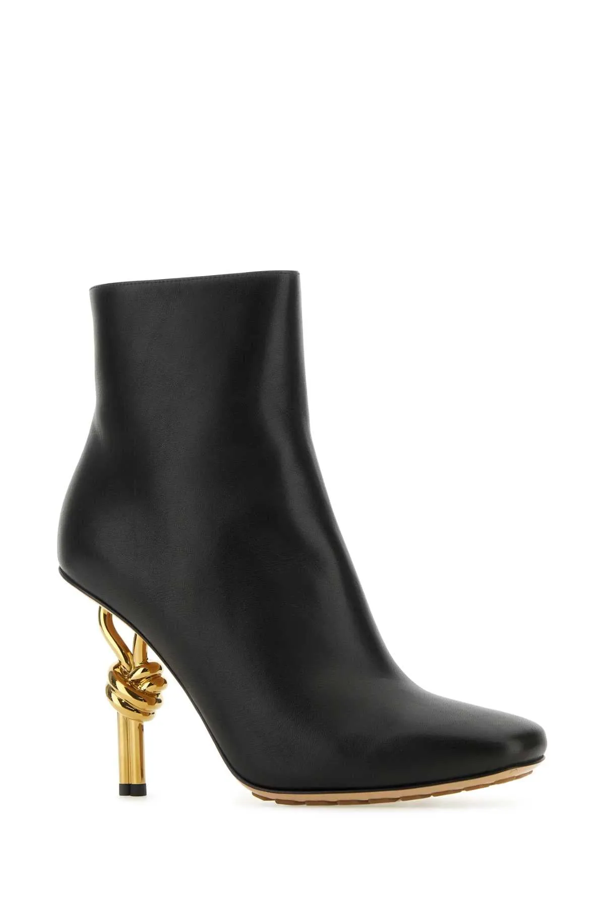 Bottega Veneta Black Leather Knot Ankle Boots