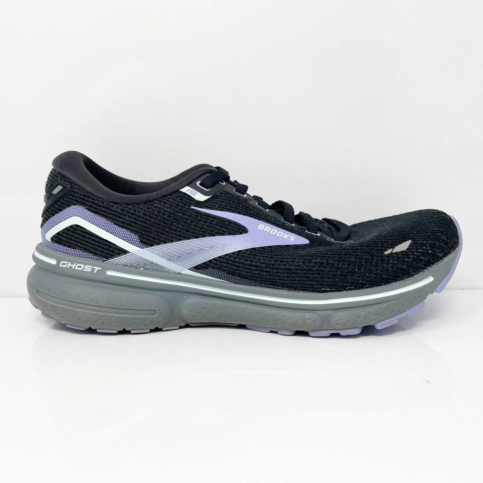 Brooks Womens Ghost 15 1203801B011 Black Running Shoes Sneakers Size 7.5 B