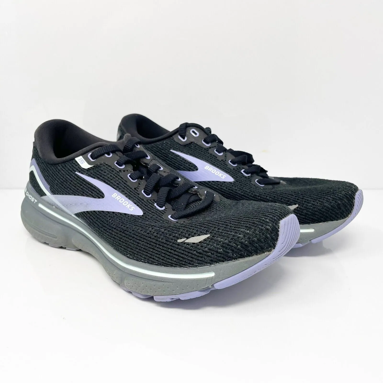 Brooks Womens Ghost 15 1203801B011 Black Running Shoes Sneakers Size 7.5 B