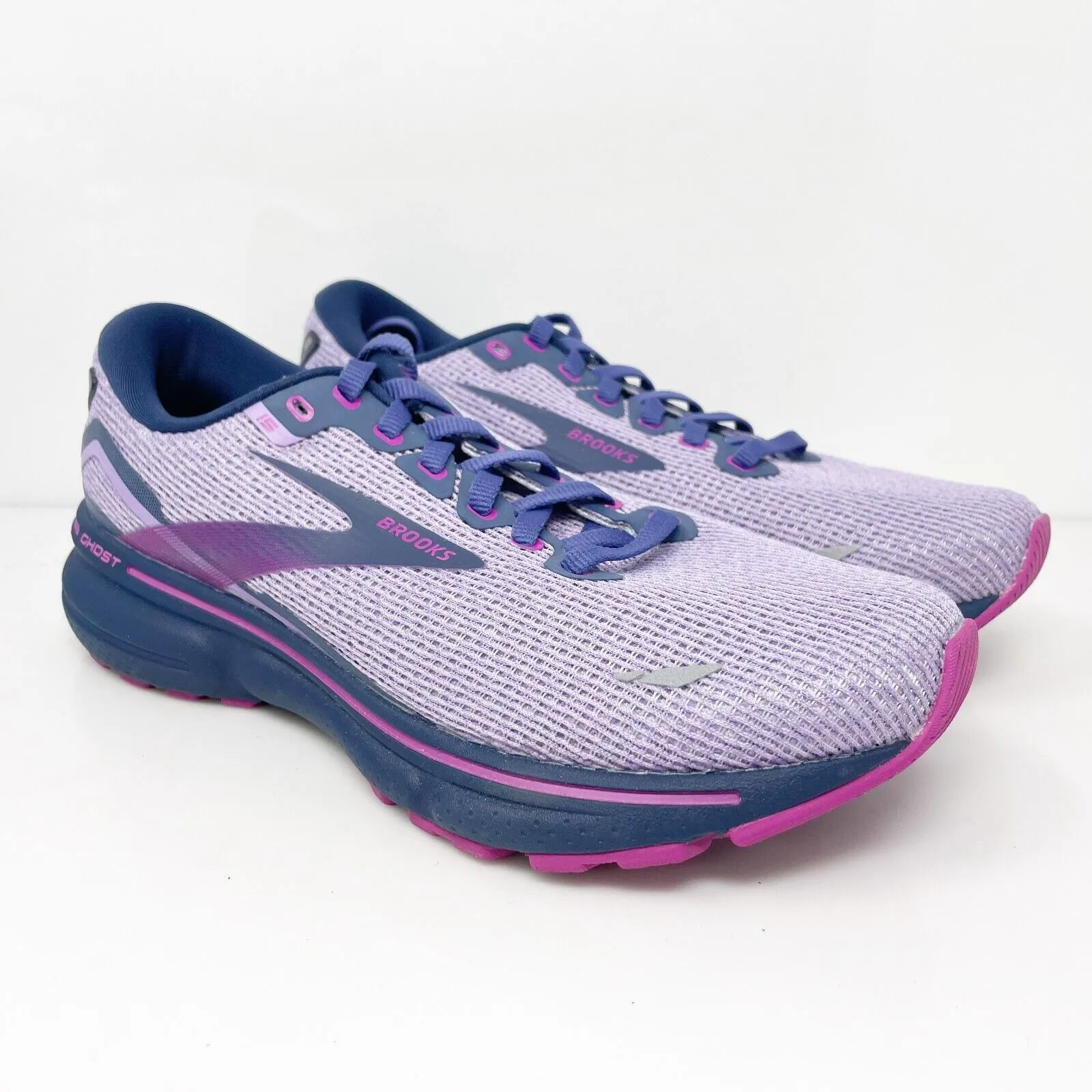 Brooks Womens Ghost 15 1203801B592 Purple Running Shoes Sneakers Size 8 B