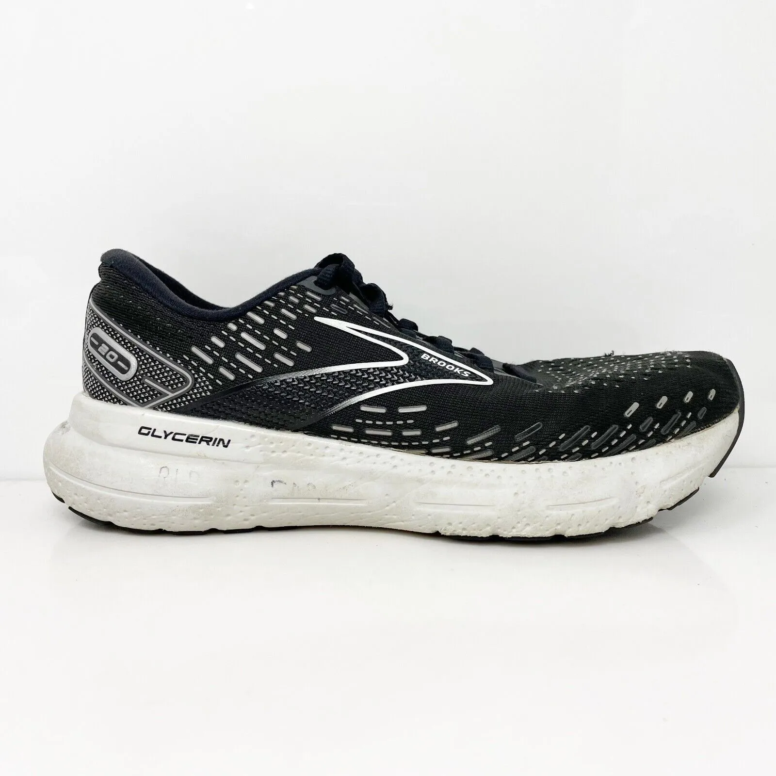 Brooks Womens Glycerin 20 1203691B059 Black Running Shoes Sneakers Size 7.5 B