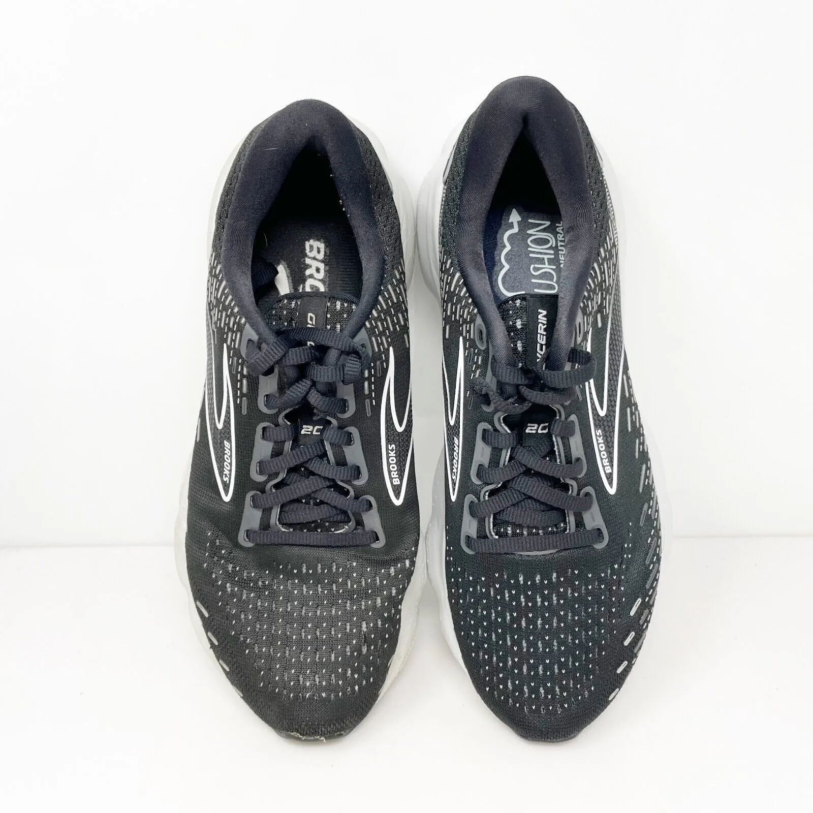 Brooks Womens Glycerin 20 1203691B059 Black Running Shoes Sneakers Size 7.5 B