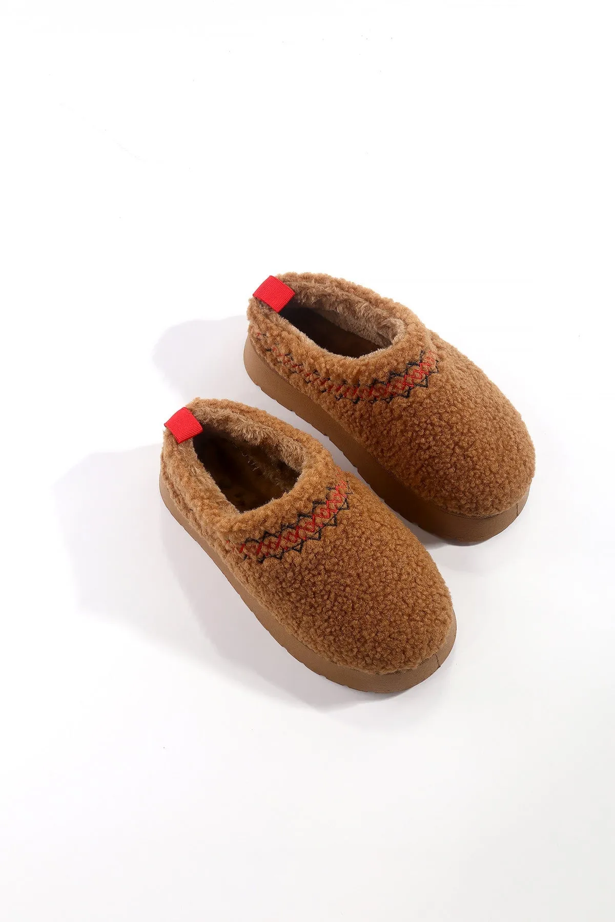 Brown Borg Platform Slippers