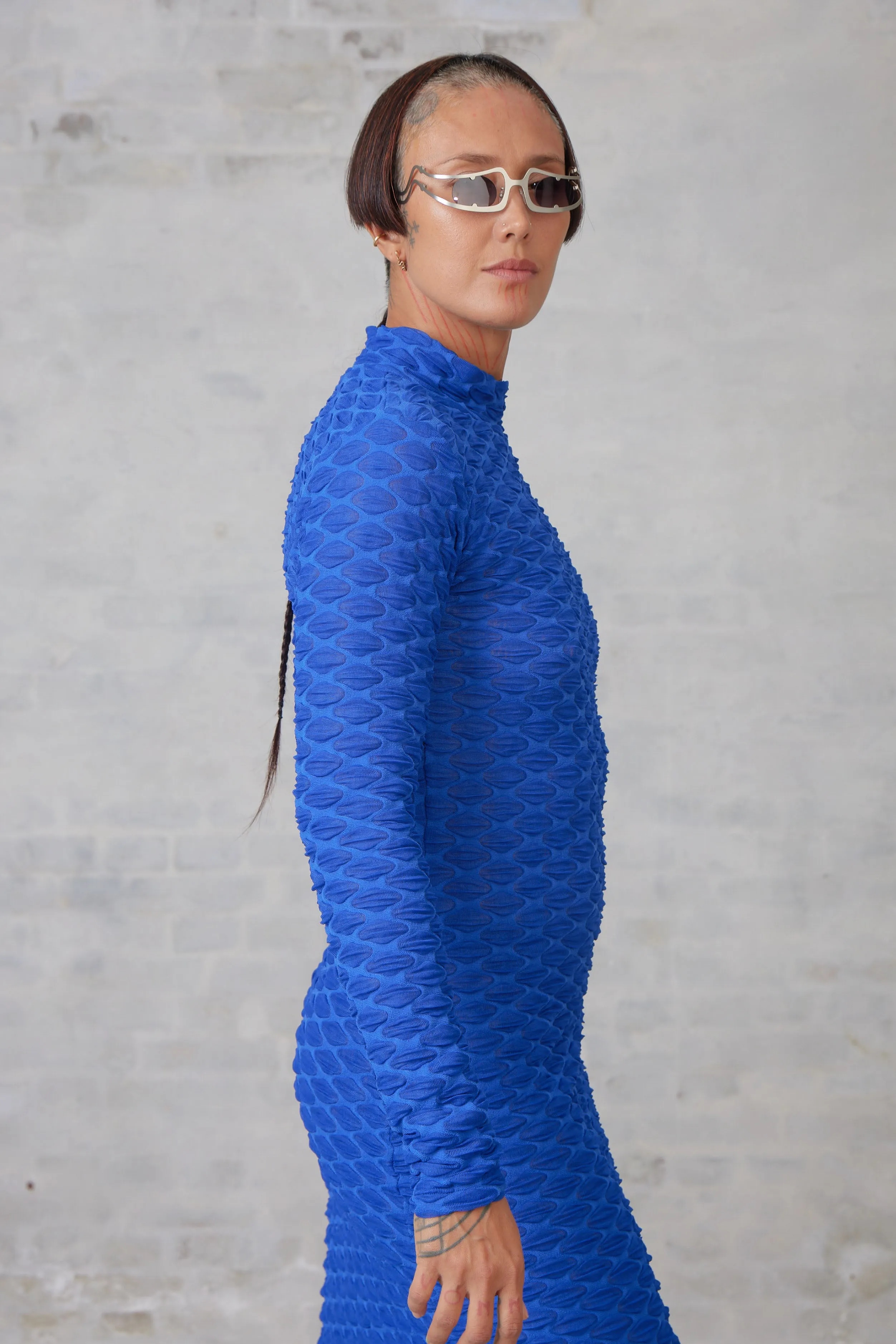 Bubble Wrap Dress - Web Blue