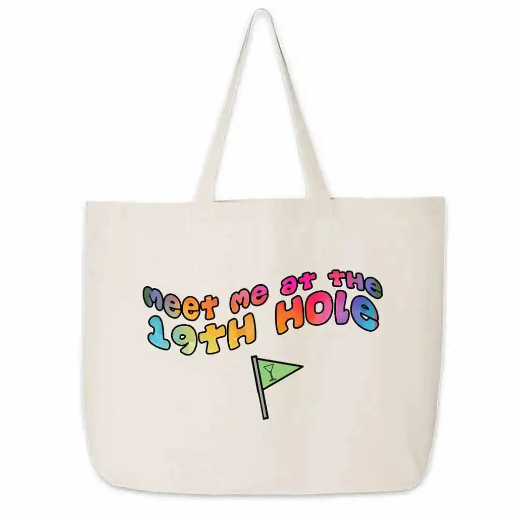 Canvas Tote Bag for Golfer - 19th Hole Cotton