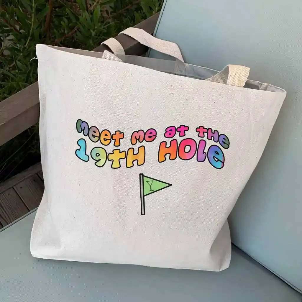 Canvas Tote Bag for Golfer - 19th Hole Cotton