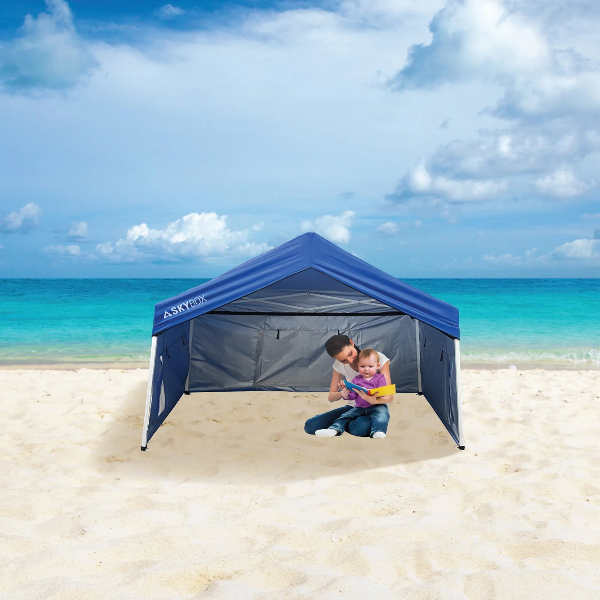 Caravan Canopy Skybox 3.2' x 6.5' Steel Sport Shelter in Blue