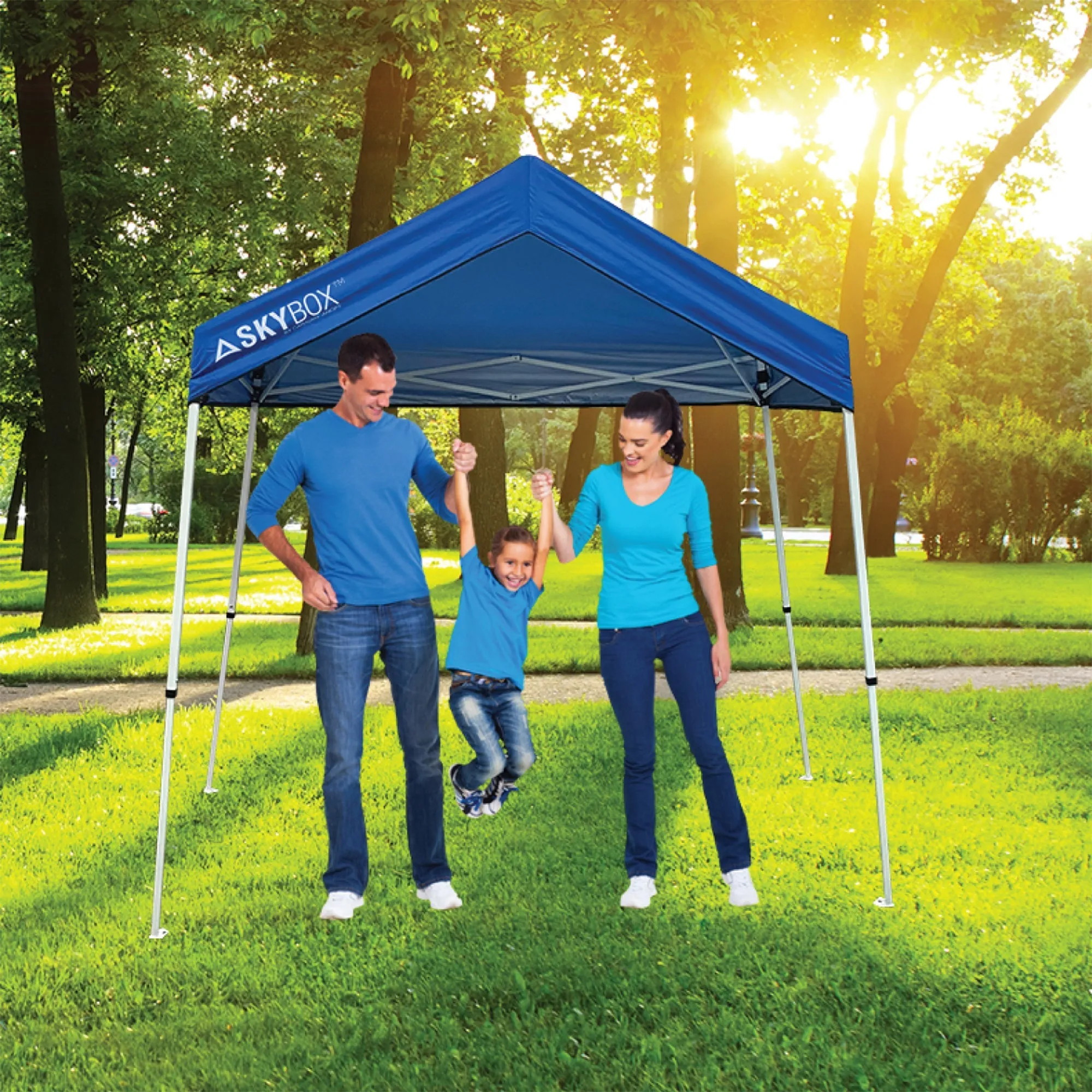 Caravan Canopy Skybox 3.2' x 6.5' Steel Sport Shelter in Blue