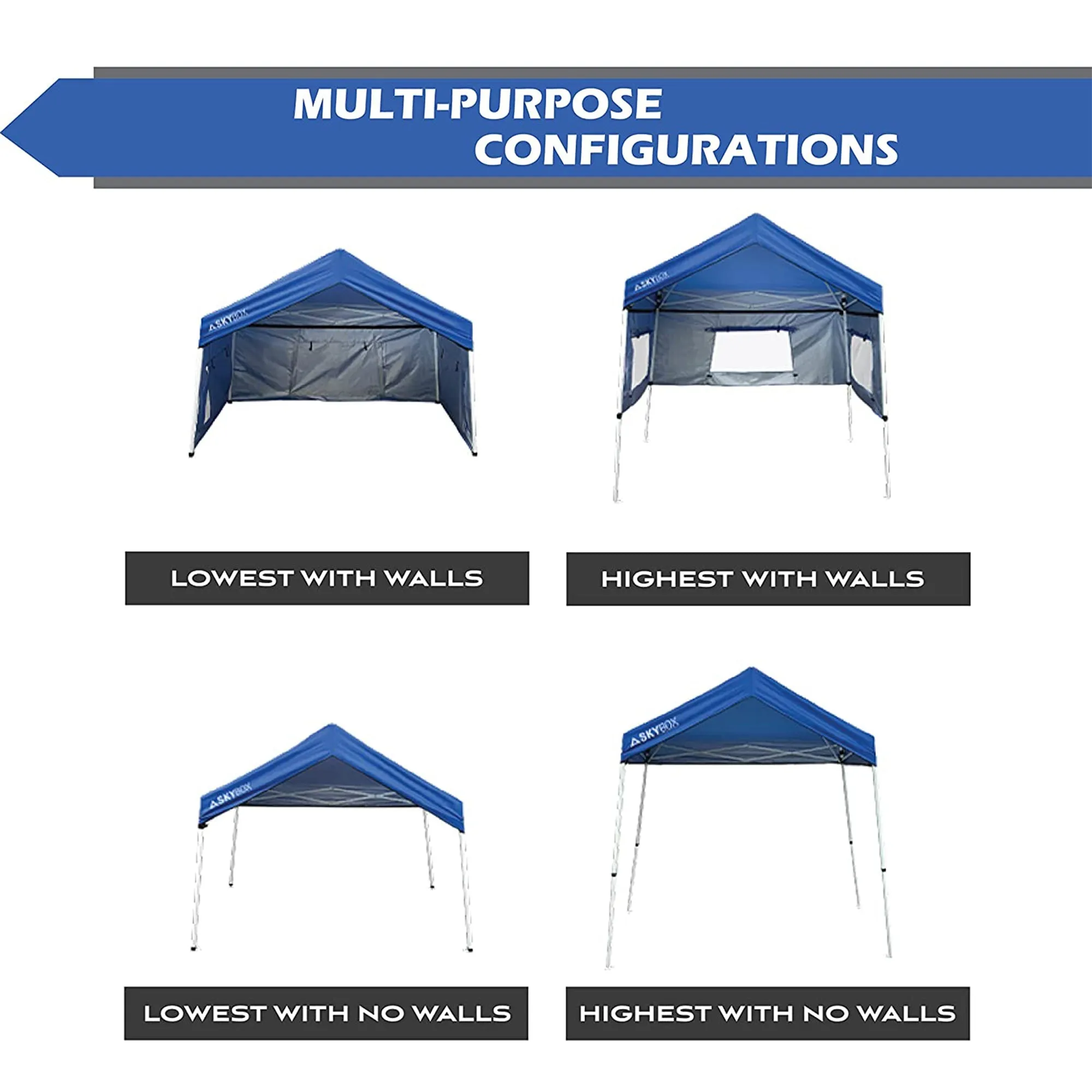 Caravan Canopy Skybox 3.2' x 6.5' Steel Sport Shelter in Blue