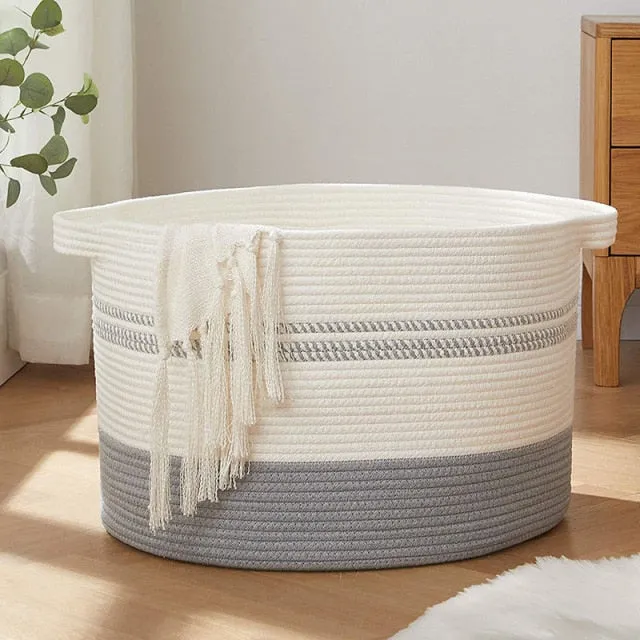 Classic Woven Rope Basket Storage Container by Ashore Shop