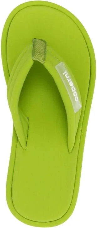 Coperni logo-patch wedge sandals Green