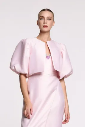 Cropped Satin Cape