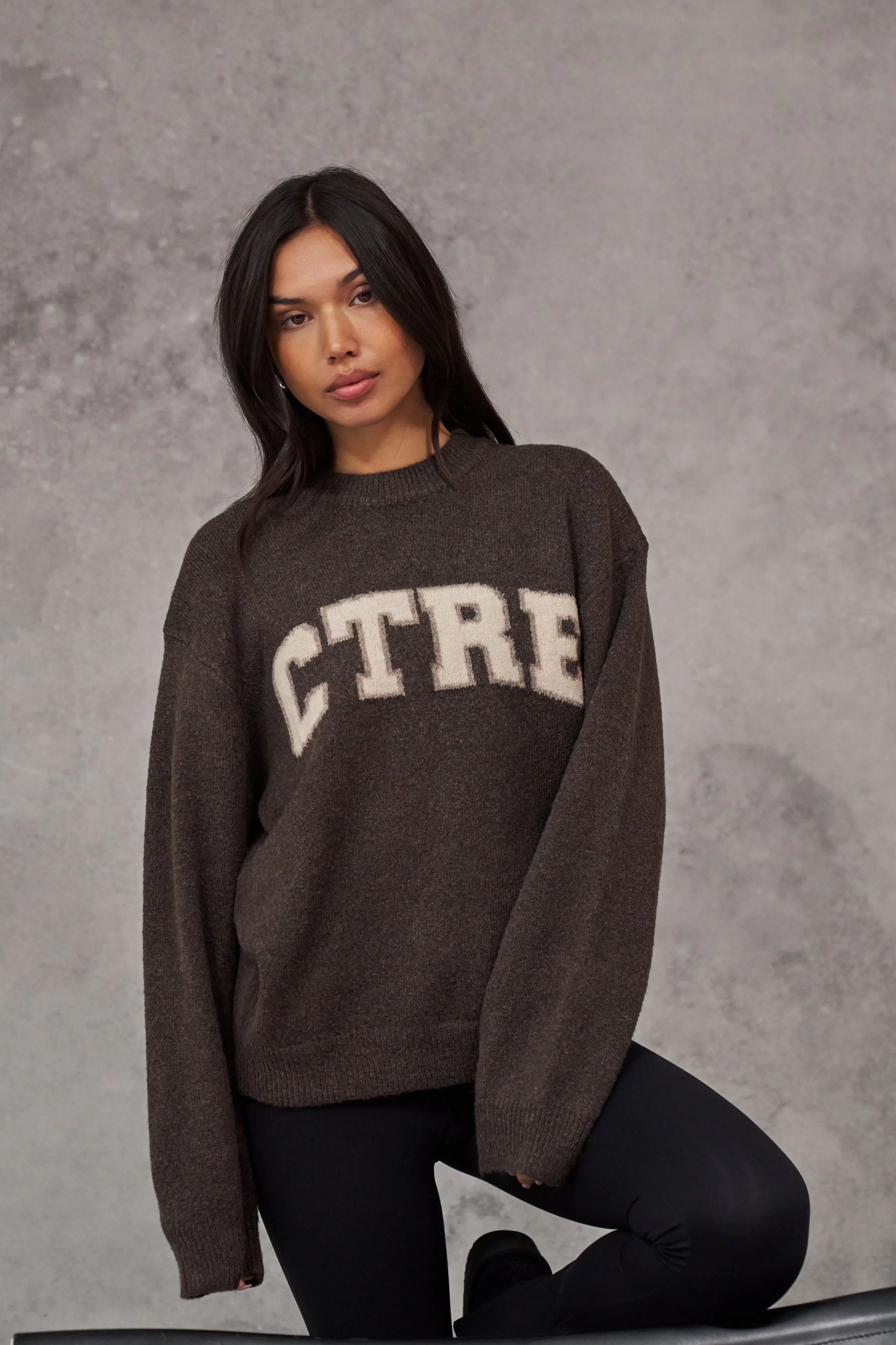 CTRE KNITTED SWEATSHIRT - BROWN