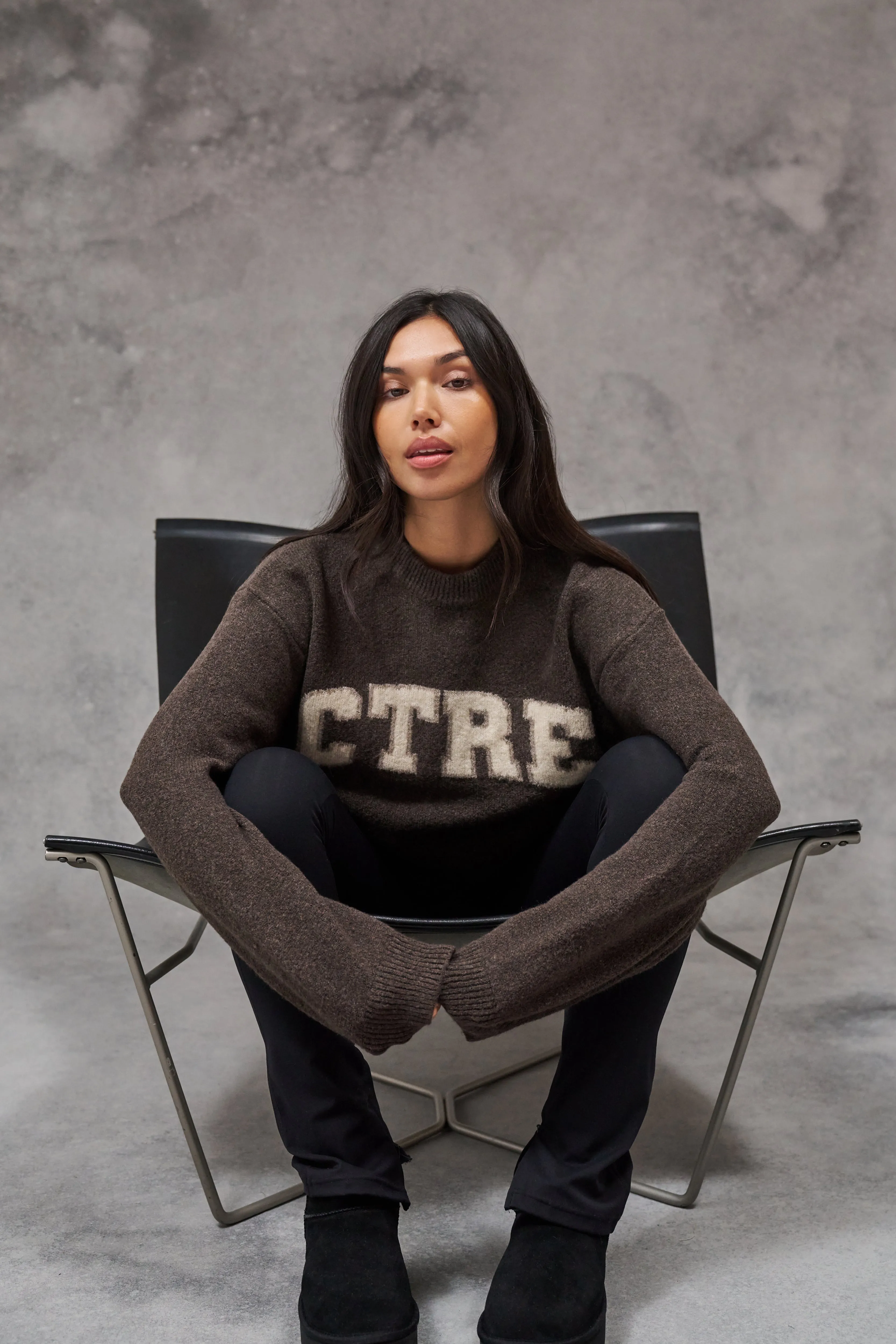 CTRE KNITTED SWEATSHIRT - BROWN