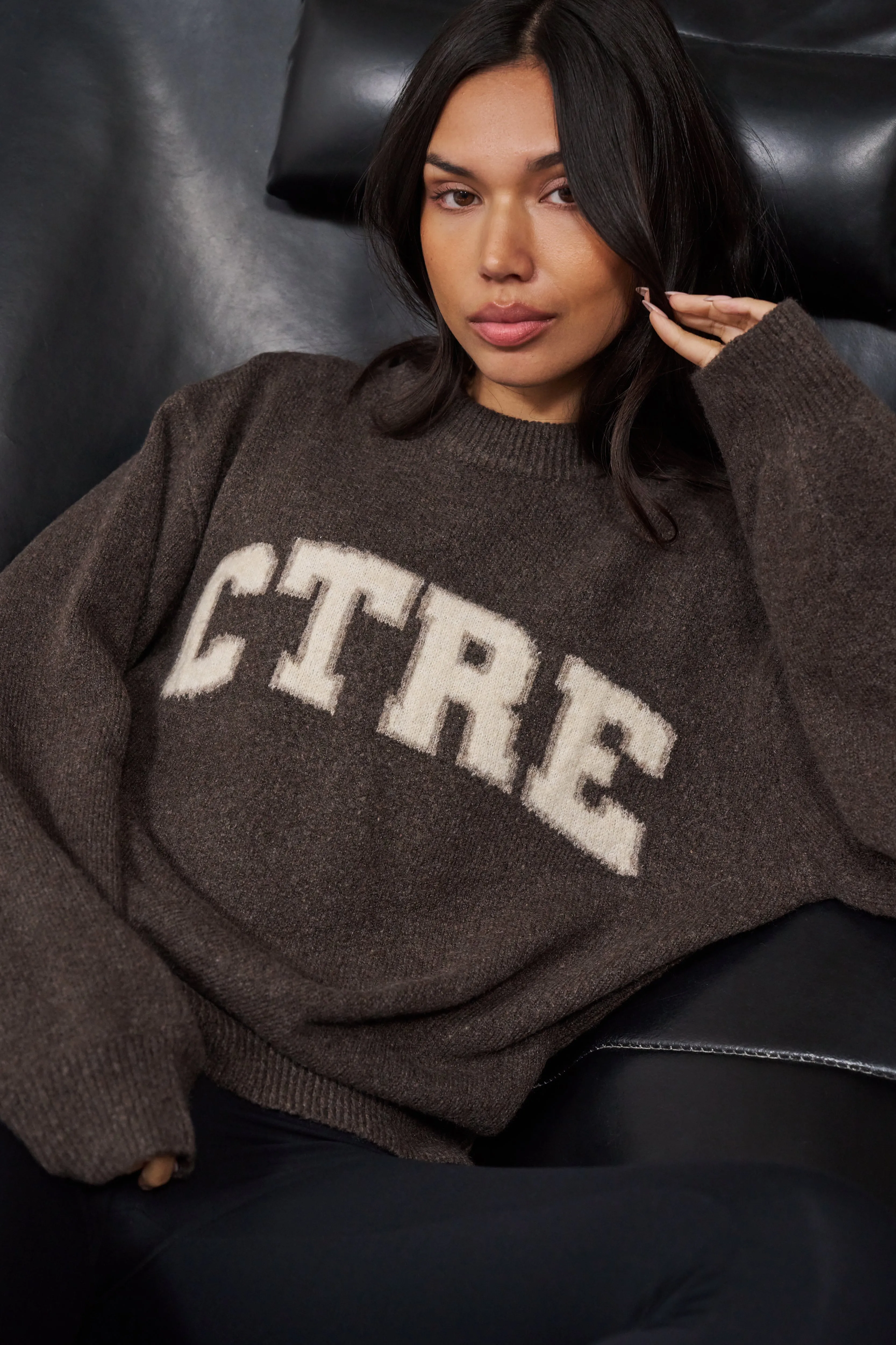 CTRE KNITTED SWEATSHIRT - BROWN