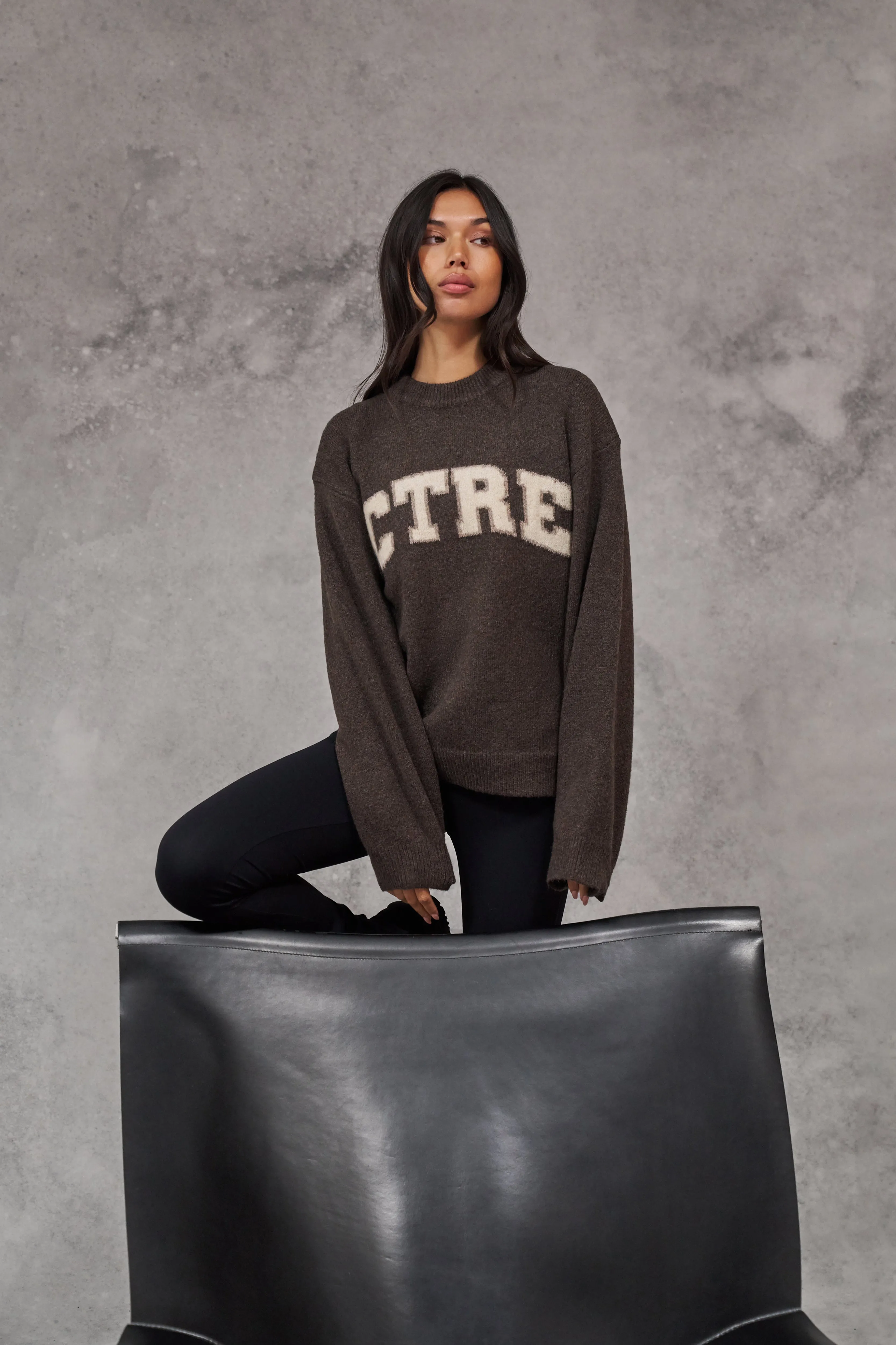 CTRE KNITTED SWEATSHIRT - BROWN