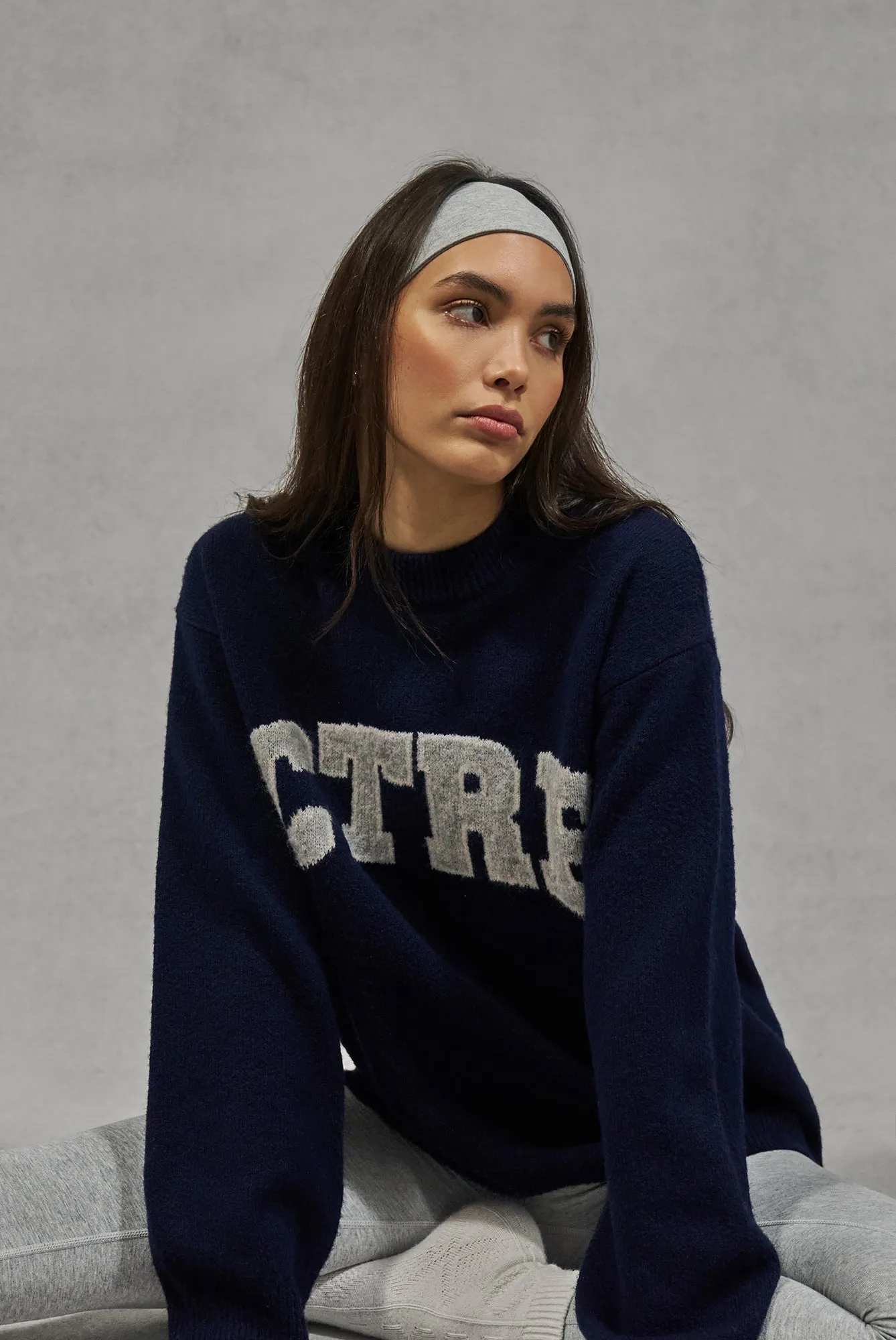 CTRE KNITTED SWEATSHIRT - NAVY