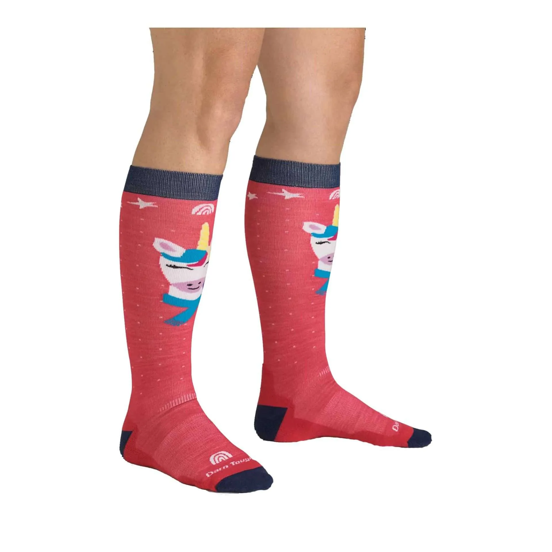 Darn Tough Kids Magic Mountain Over-The-Calf Midweight Ski & Snowboard Sock – Rasberry