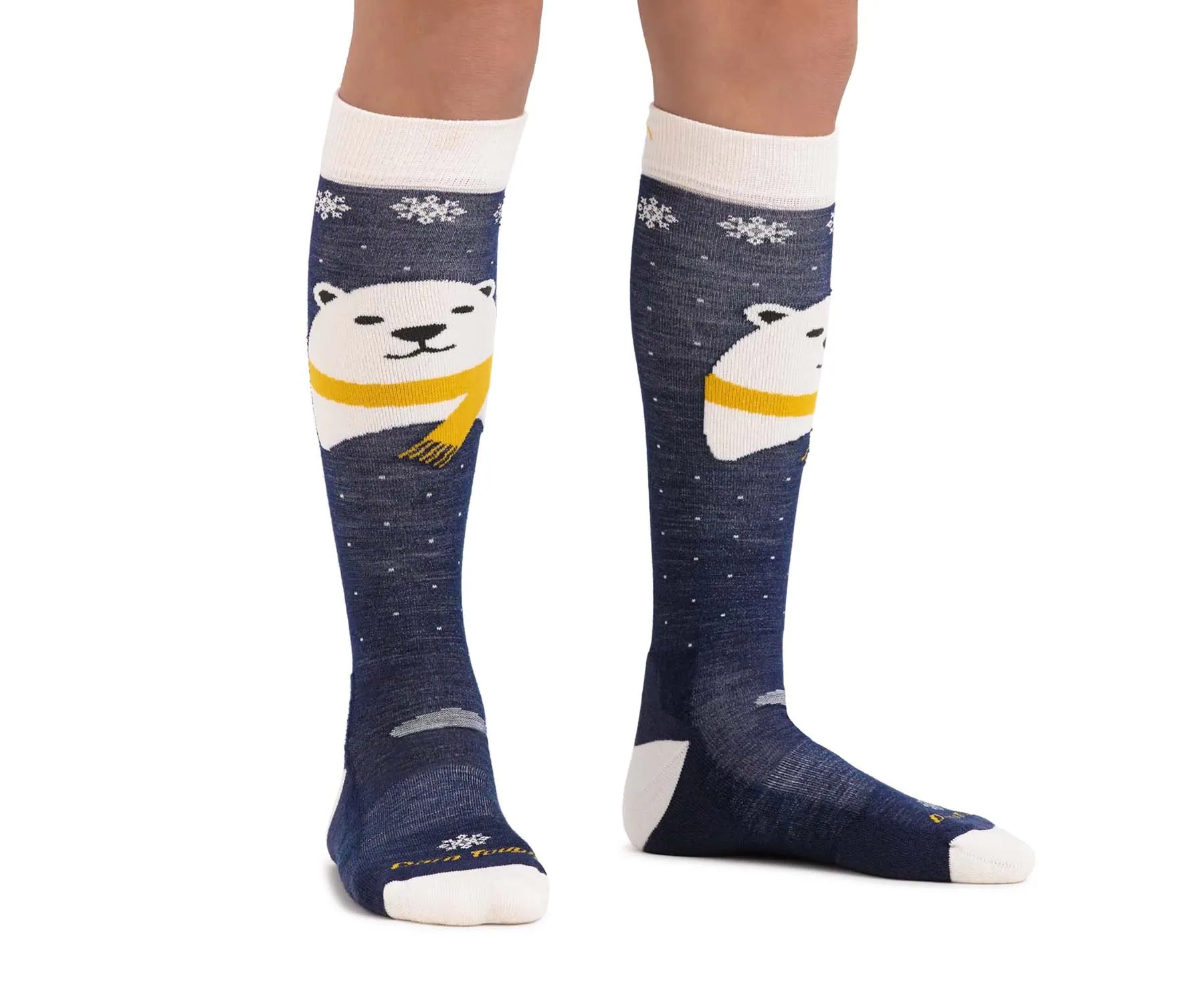 Darn Tough Kids Polar Bear Over-the-Calf Midweight Ski & Snowboard Sock