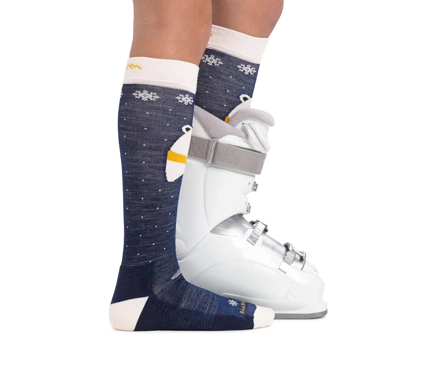 Darn Tough Kids Polar Bear Over-the-Calf Midweight Ski & Snowboard Sock