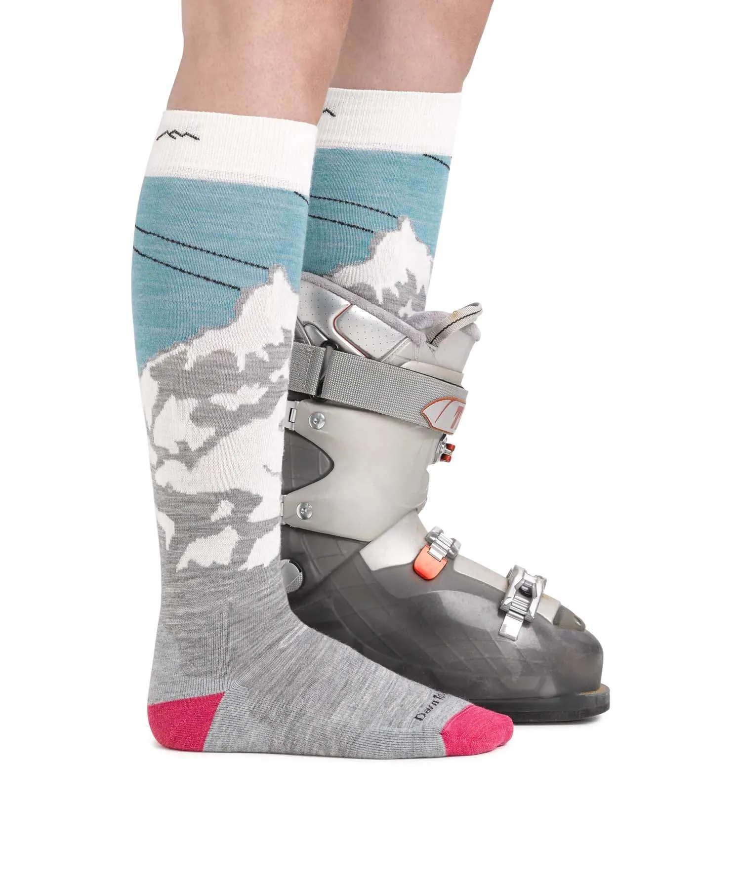 Darn Tough Women’s Yeti Over-the-Calf Midweight Ski & Snowboard Sock – Aqua