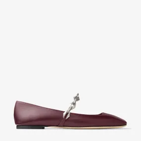 Diamond Tilda Flat Garnet Nappa Leather Flats