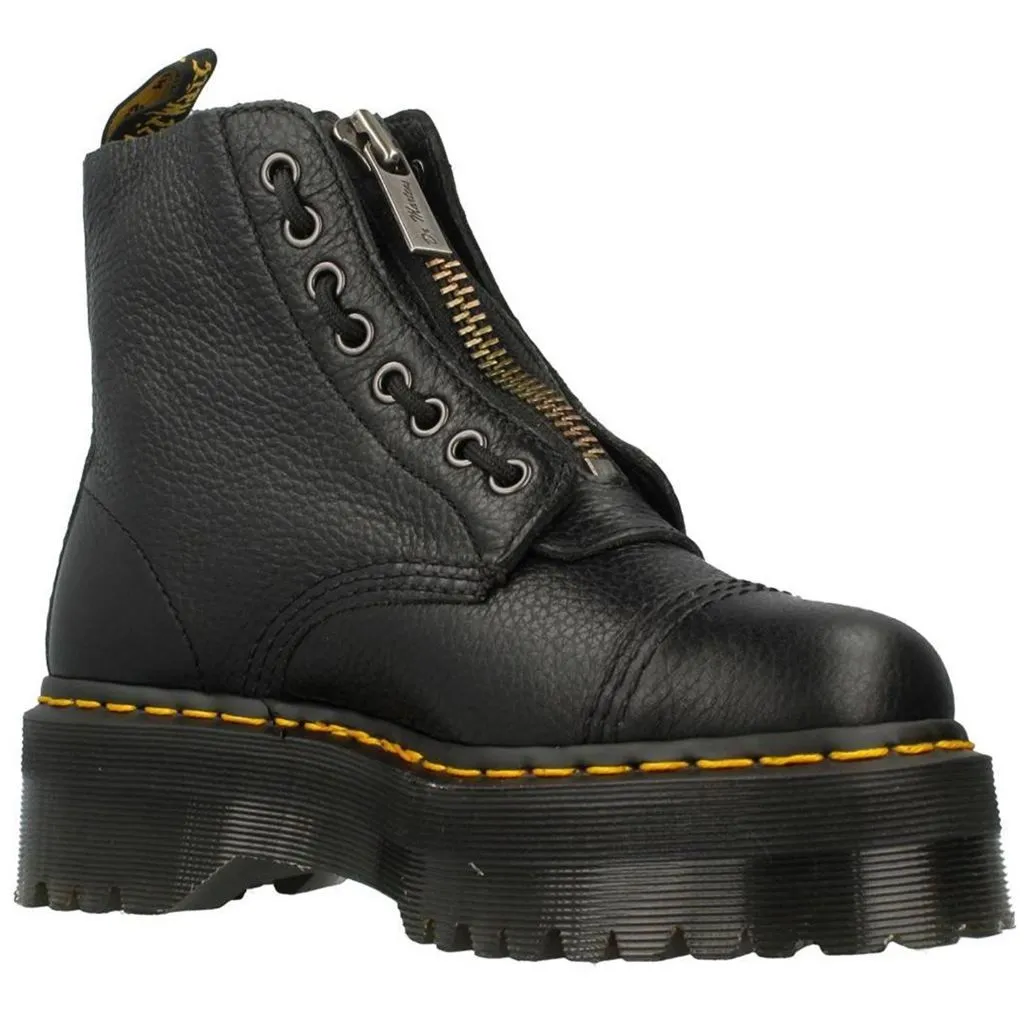 Dr. Martens Sinclair Black Womens Nappa Leather Platform Combat Boots - UK 3