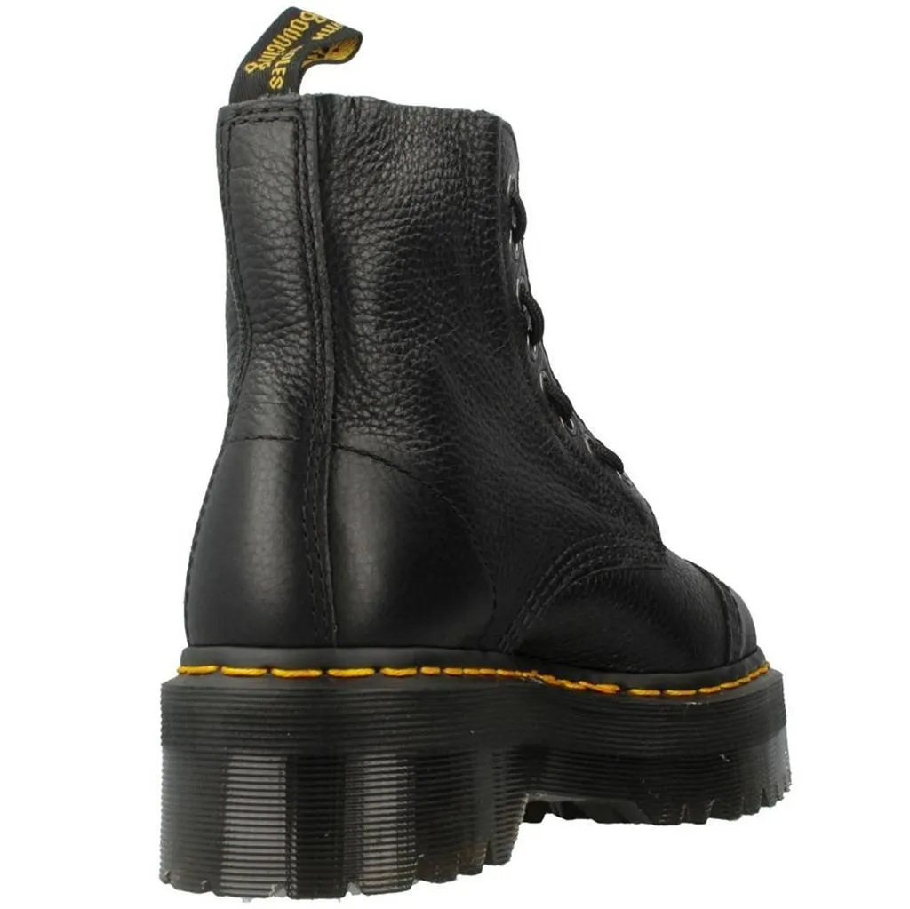 Dr. Martens Sinclair Black Womens Nappa Leather Platform Combat Boots - UK 6.5