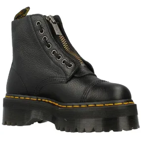 Dr. Martens Sinclair Black Womens Nappa Leather Platform Combat Boots - UK 6