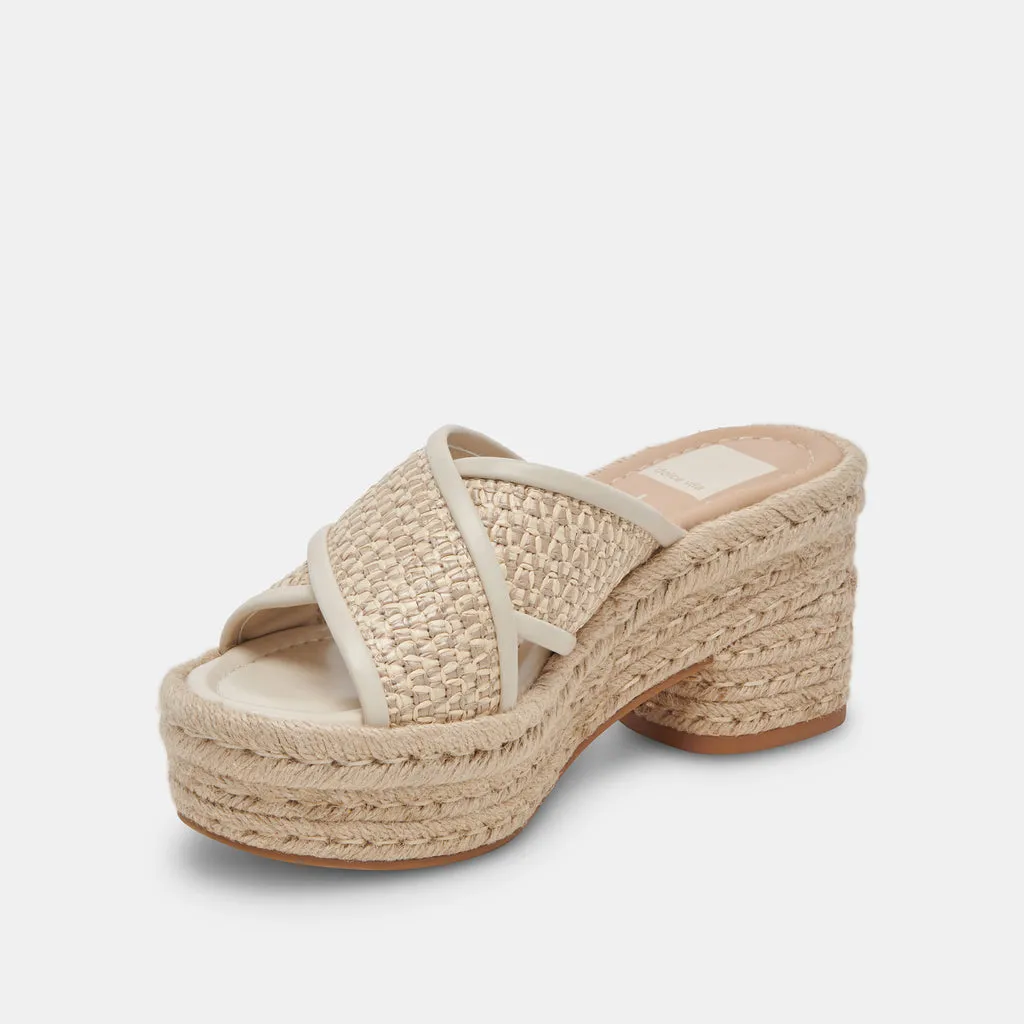 ELDORA HEELS NATURAL WHITE RAFFIA– Dolce Vita 6945006649410