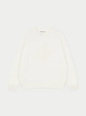 EMBLEM EMBOSSED OVERSIZED SWEATSHIRT - OFF WHITE